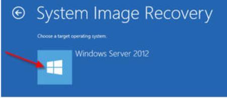 Nadat u de System Image Recovery heeft gestart zal de Wndows Server Backup Applicatie starten.