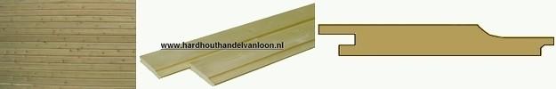 Rabatplanken Grenenhout / Vurenhout KOMO Geïmpregneerd Tuinhout: 18 x 145 4,73 p/st 18 x 145 5,67 p/st