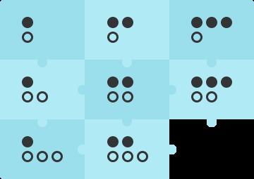Puzzel De laatste game doet een beroep op je abstractievermogen en logisch redeneringsvermogen. In deze game zal je verschillende puzzels moeten oplossen. Elke puzzel mist nog één puzzelstukje.