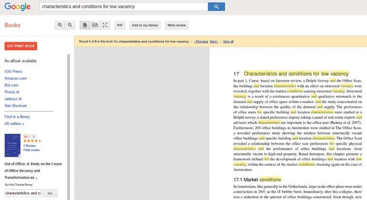 6 Related articles in Google Scholar Ad 2 Zoekmachines met wetenschappelijke boeken en rapporten Wanneer het gaat om boeken, is het interessant om Google Books te gebruiken (figuur.7).