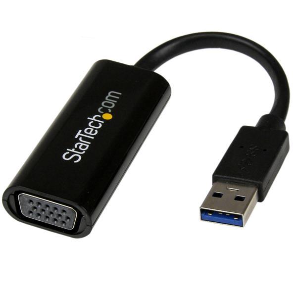 Slanke USB 3.0 naar VGA externe videokaart multi monitor adapter - 1920x1200 / 1080p Product ID: USB32VGAES De USB32VGAES slanke USB 3.0-naar-VGA-adapter verandert een USB 3.