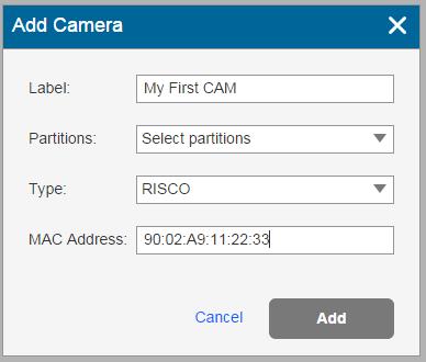 (vb: 90:02:A9:11:22:33) Selecteer de partitie indien nodig Indien u een Indoor Camera verbind, zal u gevraagd worden of u de camera wil