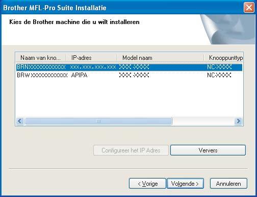 Wnneer dit scherm wordt weergegeven en u Windows XP SP2/XP Professionl x64 Edition/ Windows Vist geruikt, selecteert u Wijzig de poortinstellingen vn de firewll om netwerkverinding mogelijk te mken