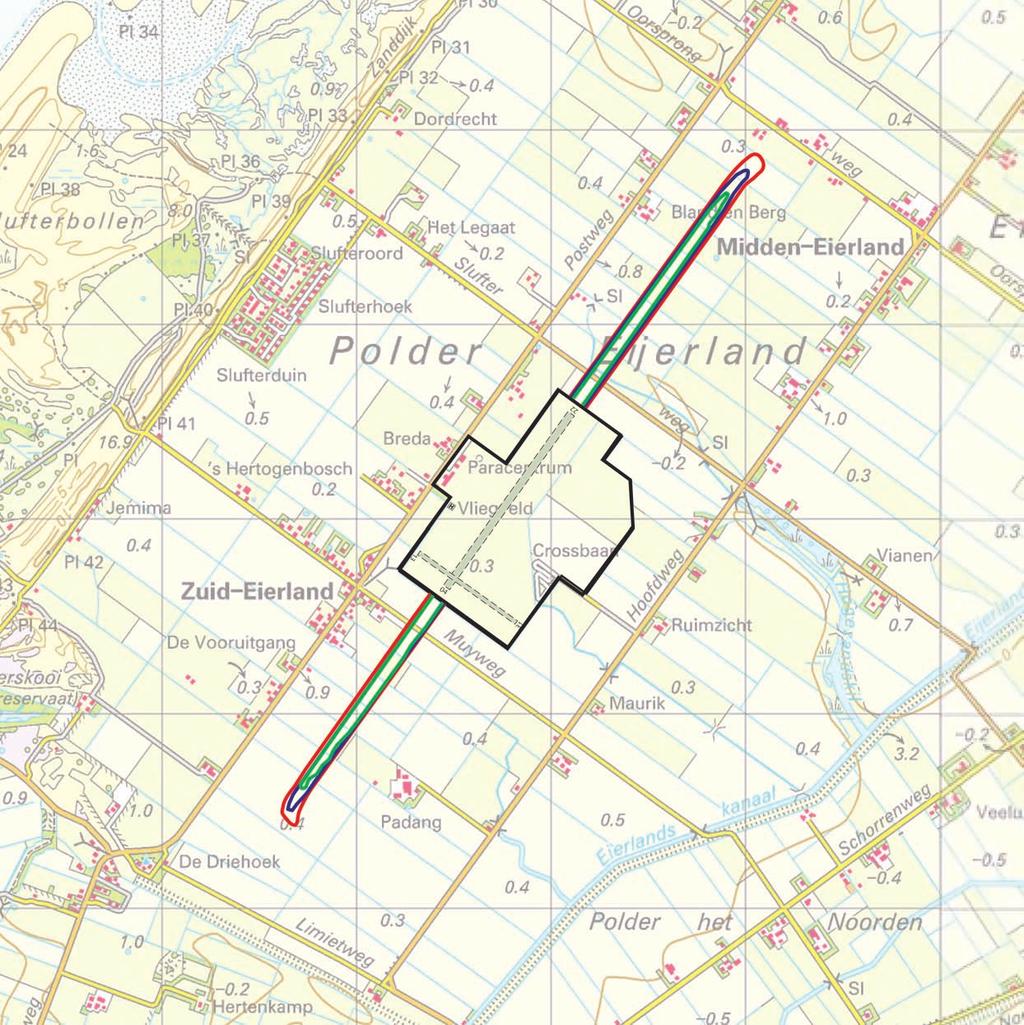 luchthaven Texel bijlage C2 Kaart met de geluidszone (Ke-berekening) (tek.nr.