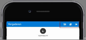 7 Extra pties in de VergaderApp Bvenin de VergaderApp zijn een aantal pties tegevegd Hiermee kunt u als eigenaar extra infrmatie m.b.t. de vergadering inzien. 1. Overzicht van alle agendapunten 2.