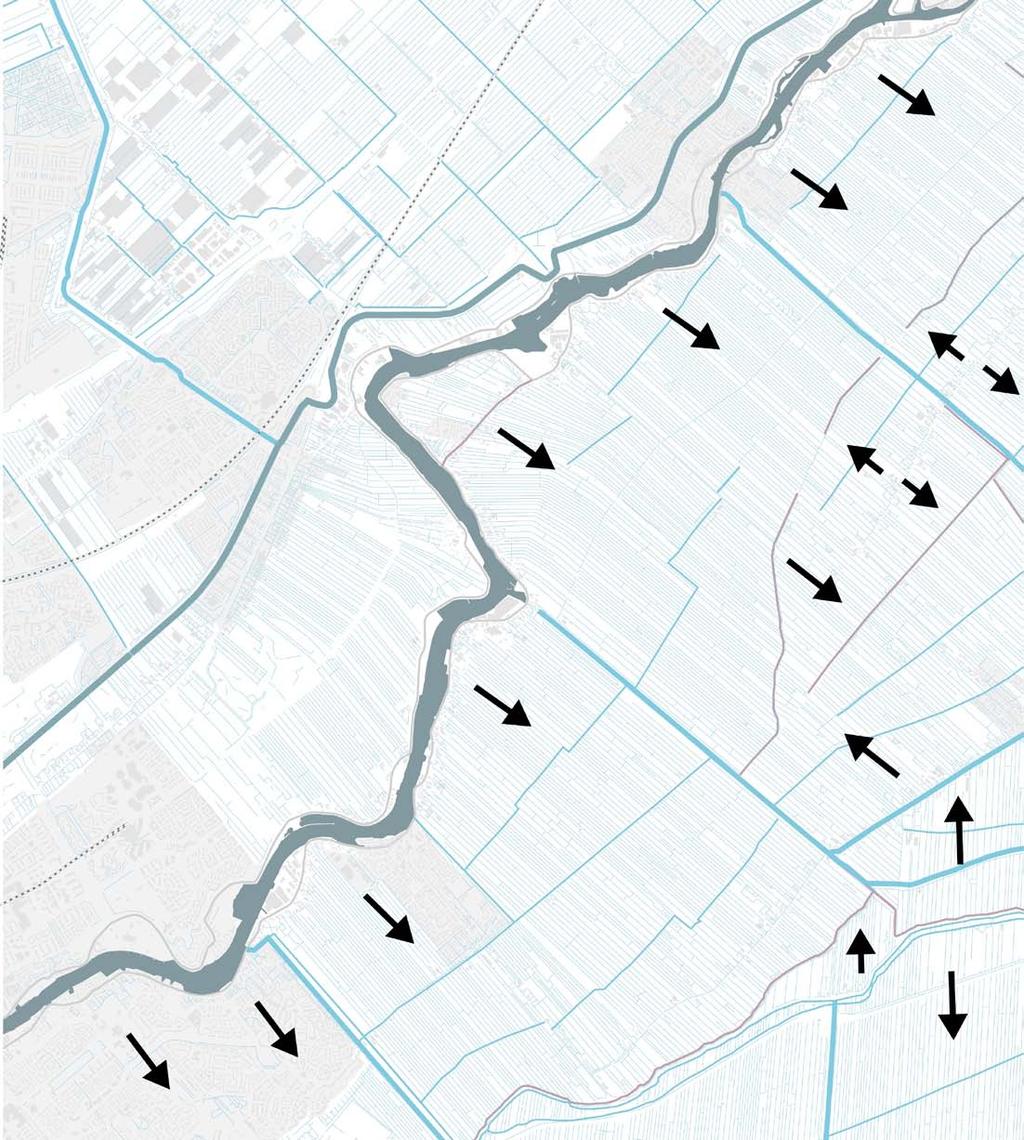 Langs de Hollandsche IJssel ontstond bebouwing langs de dijk en dorpskernen aan de rivier.