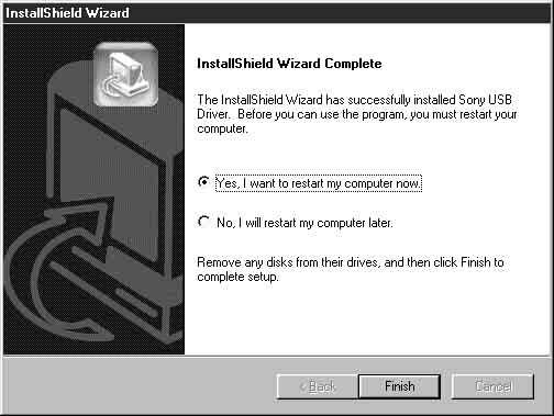 2 Plaats de CD-ROM (Cyber-shot programmatuur) in de computer en klik, nadat het installatiemenu wordt afgebeeld, op [USB Driver].