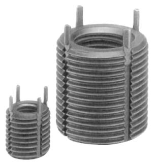 VERSTERKTE SNS.KSH OPMERKING : Deze inserts maken het herstellen en het hergebruik van beschadigde schroefdraadboringen mogelijk. Maten vanaf M6 zijn voorzien van 4 blokkeerpennen i.p.v 2.