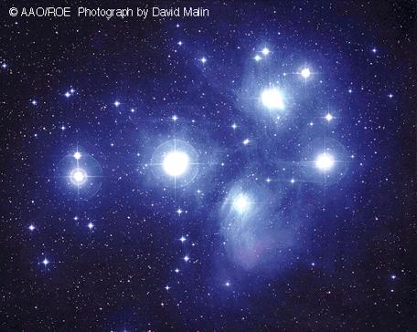 Reflectienevel - Pleiades Licht van heldere sterren wordt door stof