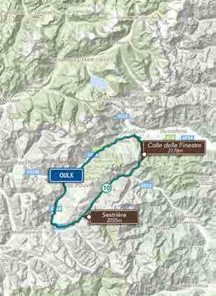 ROUTEFACTS Route 10 FACTS LENGTE: HOOGTEMETERS: LICHT/ZWAAR: WAARDERING: 93 KM 2550 M BEKLIMMINGEN: Colle delle Finestre (Pag.