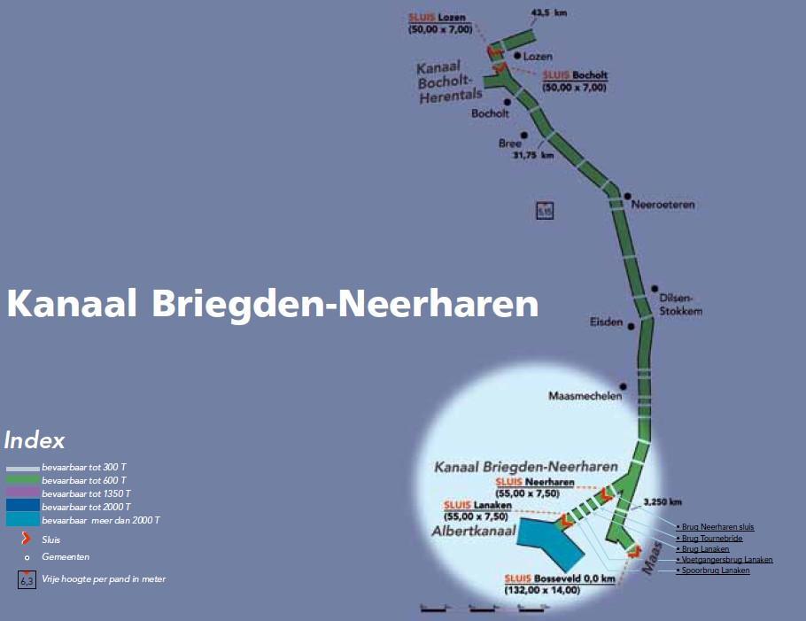 1 Spoorbrug Lanaken 2 Voet-en fietsbrug Lanaken 3 Brug Lanaken 4