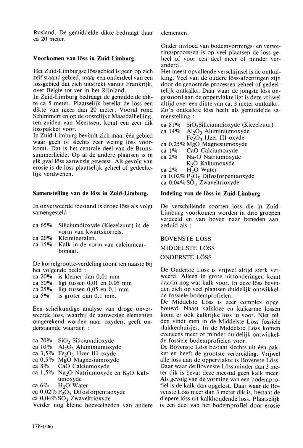 Rusland. De gemiddelde dikte bedraagt daar ca 20 meter. Voorkomen van löss in Zuid-Limburg.