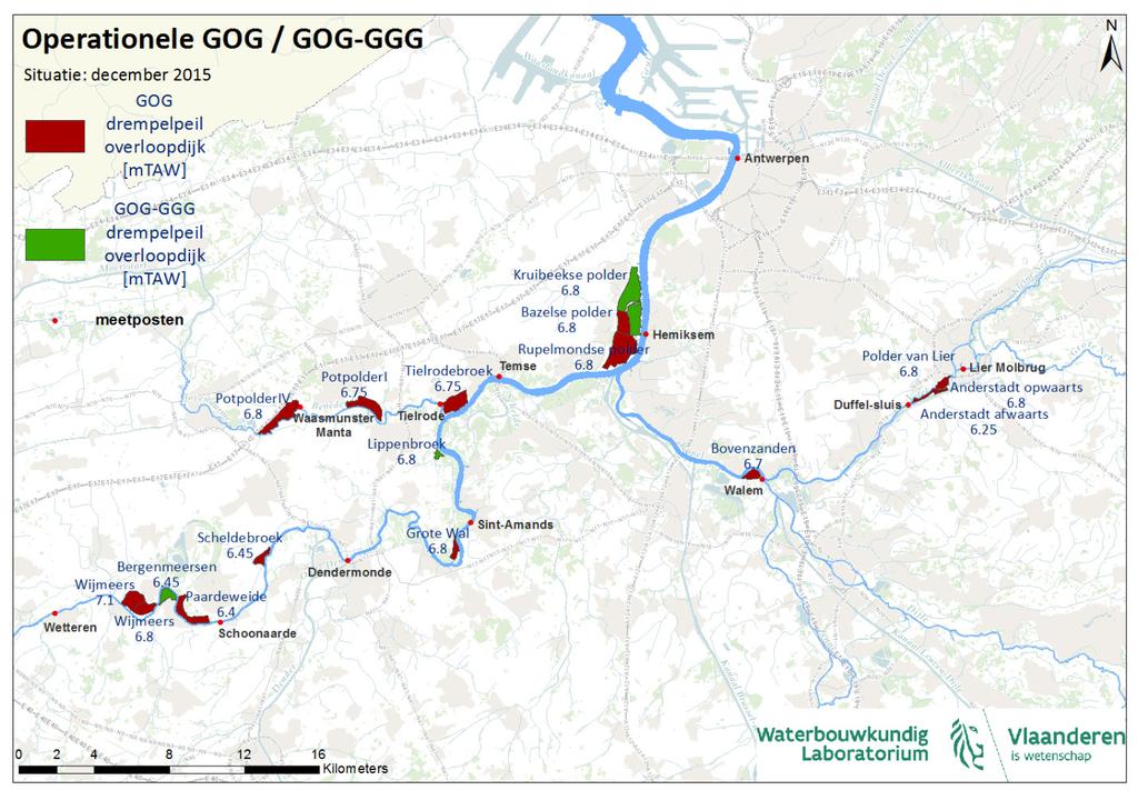 Figuur 15: Overzicht van de operationele GOG s in het tijgebied van de