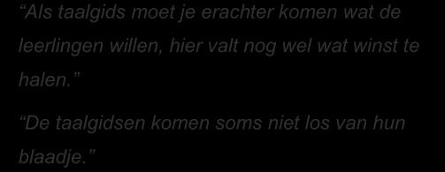 3 Opbouw Vaardigheden taalgids Als taalgids moet je erachter komen wat de kunnen beter Bijna elke leerlingen willen, hier valt nog wel wat winst te halen.