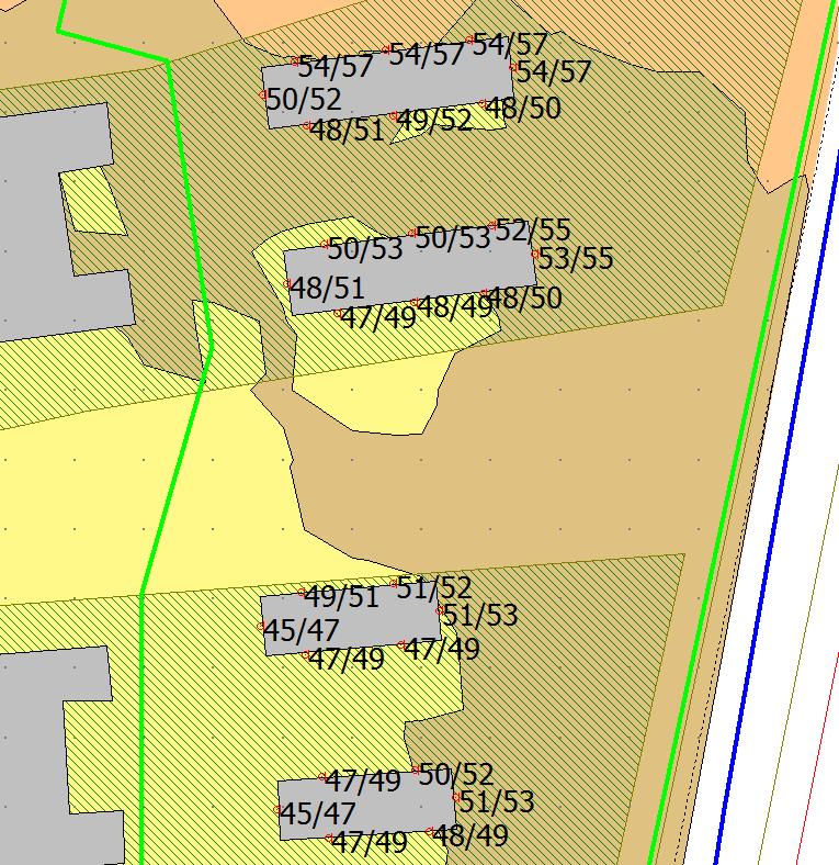 Rekenresultaten cumulatief in db 5.3. Bespreking resultaten Het meest kritische bouwplan is de locatie aan de noordzijde van Nieuw Wolfslaar.