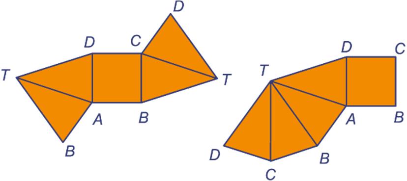 3 a Bijvooreeld: 4 a Een innendiagonaal ligt innen de ruimtelijke vorm en een uitendiagonaal aan de uitenkant (dus op een grensvlak).