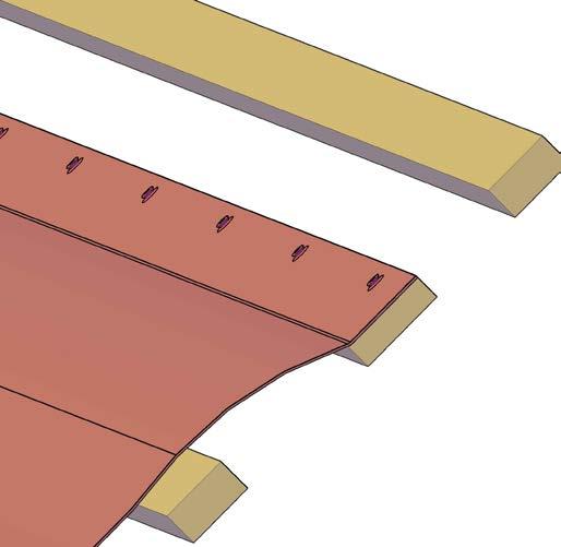 Robisol Ribbelband plaatsen BRSCHROEF5X30R Bij een dakpan overgang aan de onderzijde van het indaksysteem, plaatst u eerst een houten lat 18x70.