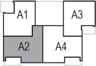 APPARTEMENTEN A2 Appartementen A2 zijn gelegen op de begane grond, 1e, 2e en 3e verdieping op de zuidwestelijke hoek van woongebouw A.