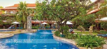 Vraag ook eens naar de suites; deze zijn goed geprijsd en uitermate geschikt voor zogenaamde longstay gasten E 1161,00 HOTEL RAMA BEACH Rama Beach ligt aan de Jalan Wana Segara aan de rand van Tuban.