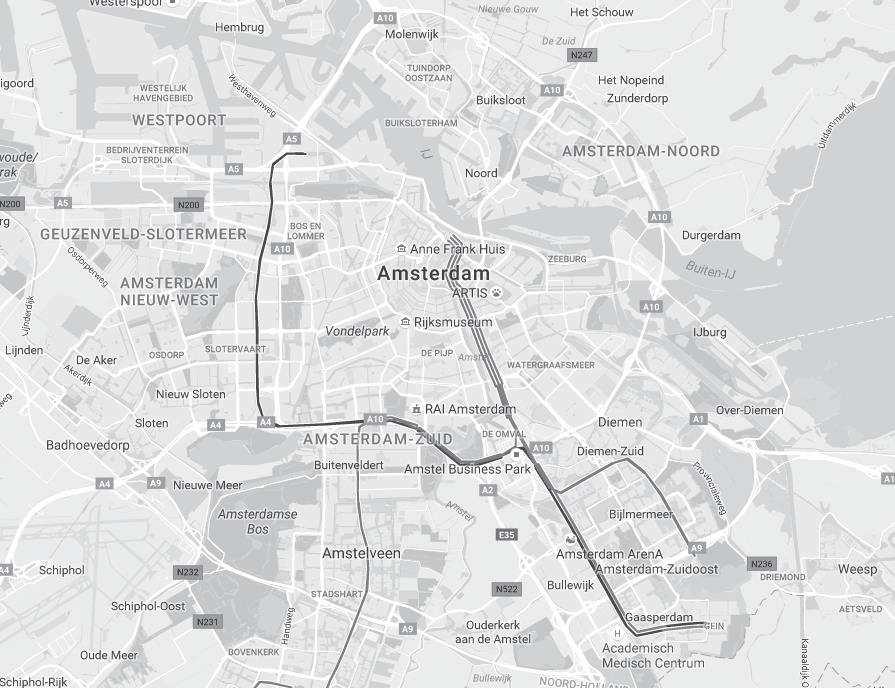 Gemeente Amsterdam Uitbreiding metronet Amsterdam Definitief 4 mei 2017 6 Variant 1B + : Noord/Zuidlijn naar Schiphol met ruimtelijk programma 6.