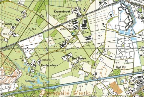 386 Helmond 385 384 168 169 170 171 Afbeelding 1a. Topografische ligging van de plangebieden Stepekolk (rechts) en Hazenwinkel (links) binnen de gemeente Helmond. Bron: Grote Provincie Atlas, 1:25.