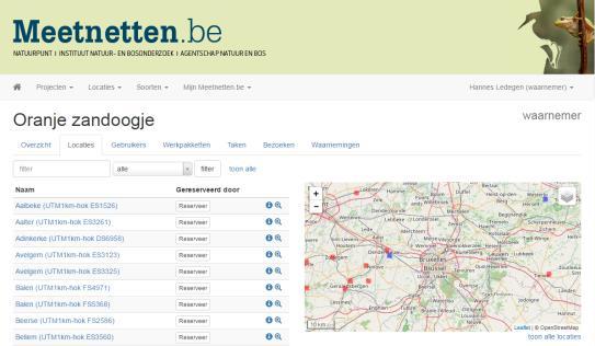 Invoer van data Gestandaardiseerde meetnetten: Via Meetnetten.be Speciaal ontworpen Bekijk locaties in uw buurt Meld je aan Tel mee! Inhaalslagen: Via waarnemingen.