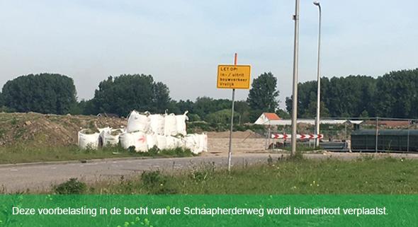 Voorbelasting toekomstige wegen Cornelisland De voorbelasting op de wegen wordt weggehaald op de stukken die in oktober 2017 bouwrijp (D) of woonrijp (A) gemaakt worden.