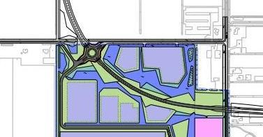 Figuur 4 Uitsnede bestemmingsplan Glasparel+, waarbij de waterstructuur in donkerblauw/paars is weergegeven. 3.