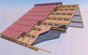 2. Koud dak constructie AAN DE BINNENKANT VAN HET DAK Het aanbrengen van PIF isolatiefolie kan op of tussen de gordingen aan de binnenzijde van de dakconstructie.