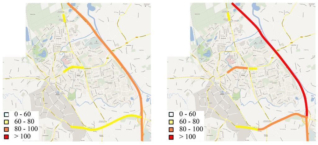 Verschuivingen verkeer De meeste wegen in Boxtel kennen tussen 2007 en 2020 een toename van de intensiteiten.