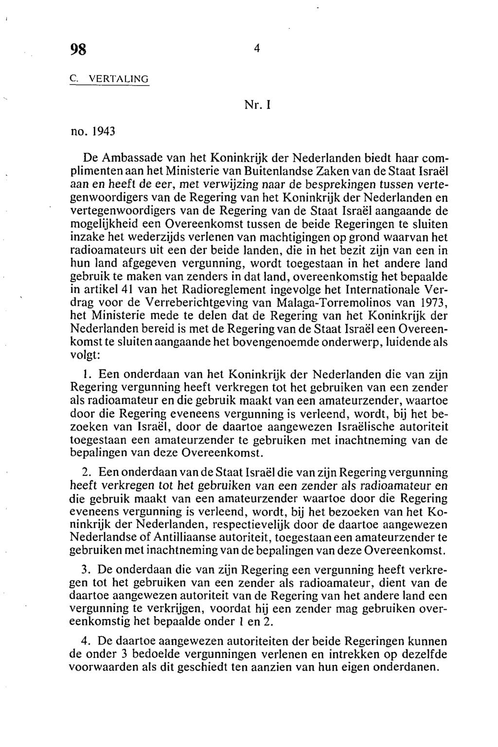 C. VERTALING Nr. I no.