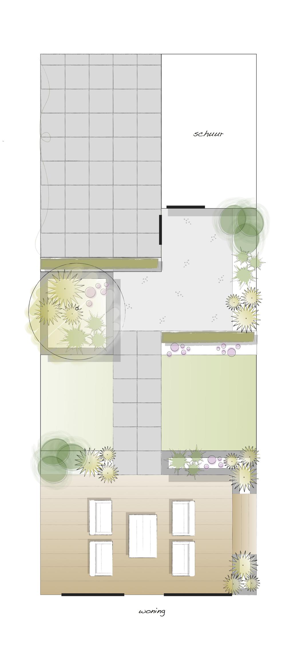 Ontwerp 2 (gebaseerd op 68 m2 tuin) De indicatie prijs voor deze tuin komt op 11.