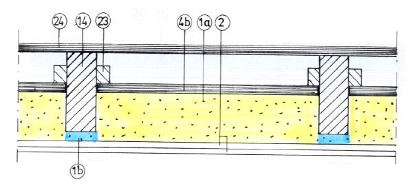 Gewapend-betonvloer met zwevende betondekvloer 1d sound-cell VI-D160 42 gewapend