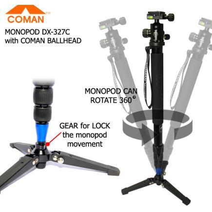 tafel statief (opgeklapt een handvat) de monopod is een