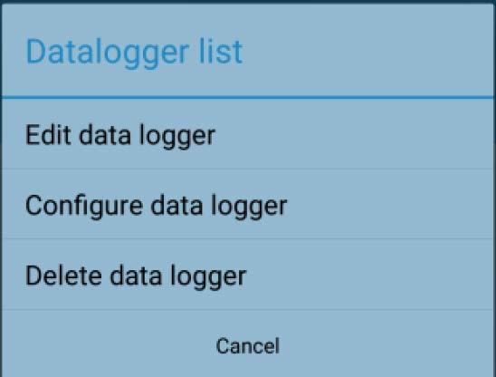 U krijgt dan het volgende scherm te zien: Figuur 8 Datalogger List Klik hier op configure data logger.