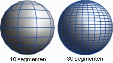 Segmenten wijzigt het aantal segmenten waarmee Draw een 3D-rotatieobject tekent. Hoe hoger het aantal segmenten, hoe vloeiender het oppervlak van het object zal zijn.