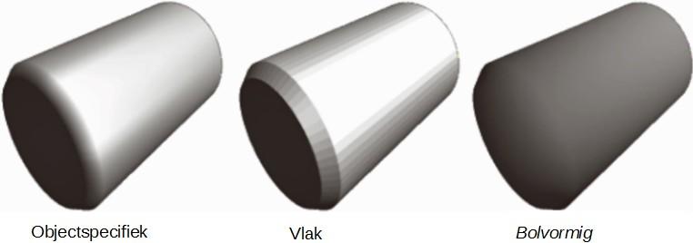 Afbeelding 15 toont het verschil op een 3D-bol wanneer de segmenten zijn verhoogd van 10 naar 30 segmenten horizontaal en verticaal.