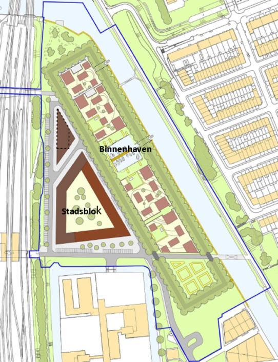 Figuur 3-2: De toekomstige situatie conform het Stedenbouwkundig Plan van het plangebied Kop Weespertrekvaart 3.