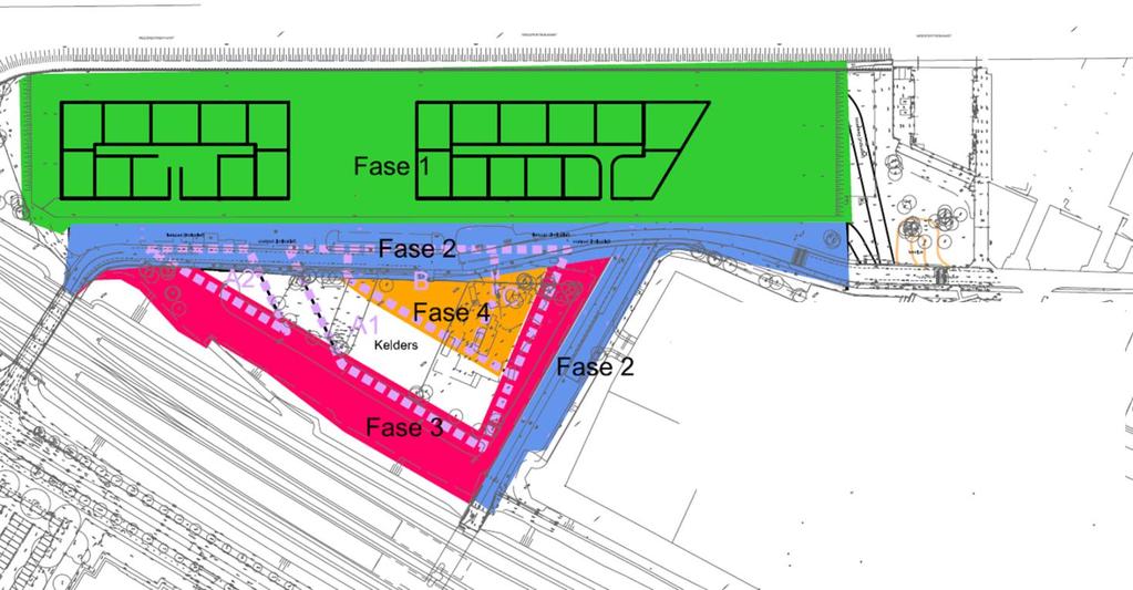 Figuur 3-3: locatie van gebieden waar het maaiveld wordt opgehoogd. 3.3.1 Dikte van de ophooglagen Voor het realiseren van fase 1 en 2 wordt het huidige maaiveld (tussen NAP -1,2 m en NAP -0,2 m) opgehoogd met zand naar minimaal NAP +0,8 m.