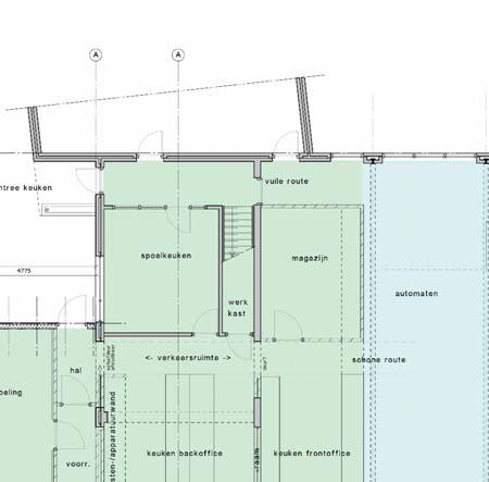 drie ingangen in het gebouw gerealiseerd: een glazen