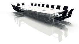 RENDERINGS PLANUNGSBEISPIELE / INRICHTINGSVOORSTELLEN / VISUALISATIONS Table configuration 630 x 150 / 200 cm, capable of seating 22 persons, consisting of 6 table top segments.