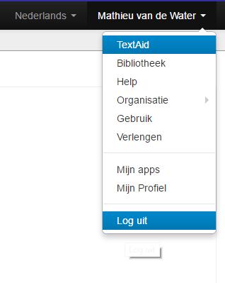 Stap 2 TextAid uitloggen De