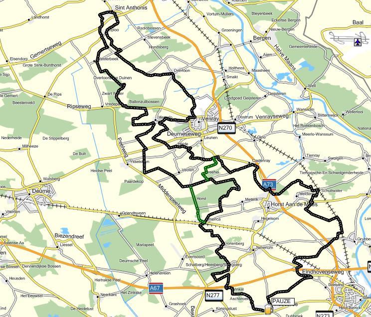 Route 38 B 118 km Maasbree A 73 km St Anthonis-Oploo-Overloon-Venray-Merselo A Groep: RA De Hoef