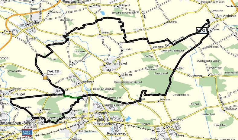 Route 24 B - 96 km Nuenen A - 75 km St Anthonis-Oploo-Westerbeek-Rips-Milheeze-Bakel-Aarle-Rixtel A Groep: RD