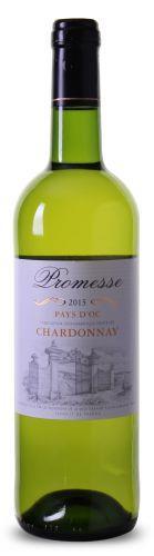 Promesse - Chardonnay Pays d'oc IGP Een exotische Franse Chardonnay Frisse licht, wit-groene Chardonnay wijn.