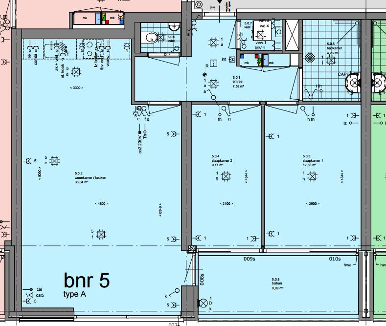 Appartement type A (met gespiegeld woonkamerraam) ADRES POSTCODE HUISNR. BOUWNR.