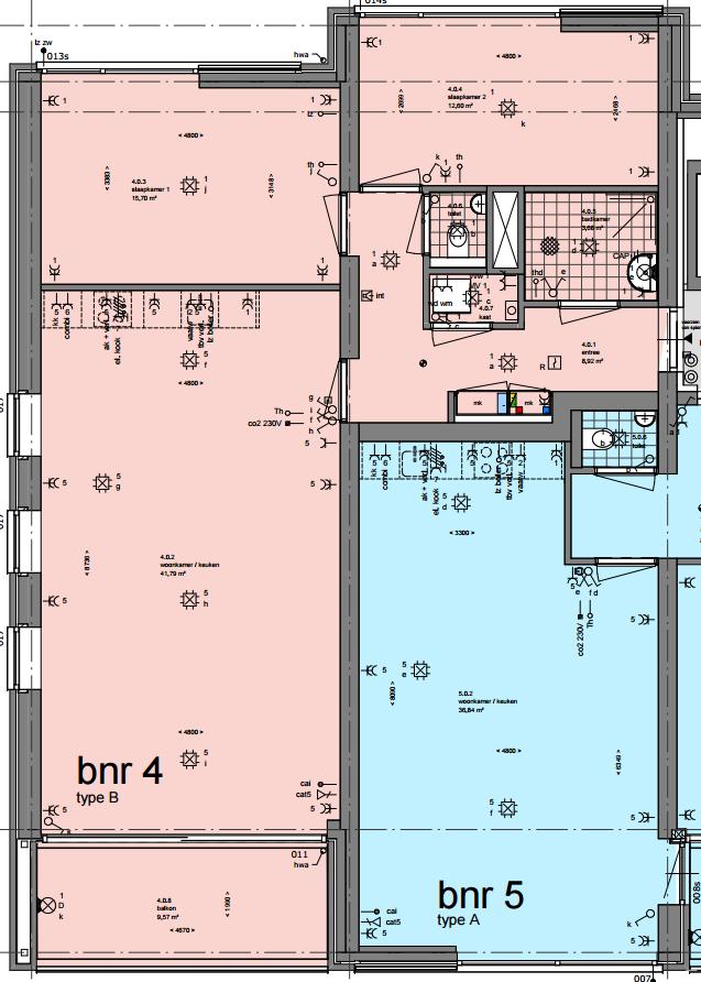 Appartement type B (met gespiegelde slaapkamerramen) ADRES POSTCODE HUISNR. BOUWNR.