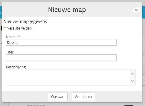 Figuur 14: De nieuwe map een naam geven 5.2 Je documenten opladen Er zijn twee methodes om documenten op te laden naar het extranet. 5.2.1 Methode 1 De eerste methode is door gebruik te maken van de Uploaden knop.