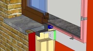 Plaatsing van vensters Vensteraansluitingen: Laag energie spouwmuren: Metselwerkretour - Plaatsingsankers