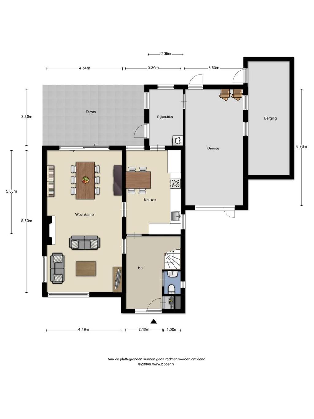 Plattegrond begane grond Aan deze